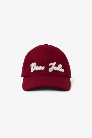 Cappello visiera con ricamo bordeaux